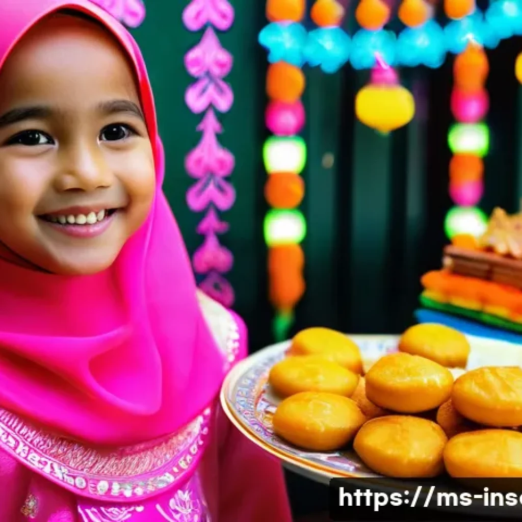 곤충의 독성 연구 사례 - **Prompt:** A young girl, around 7 years old, wearing a bright pink baju kurung and a matching hijab...