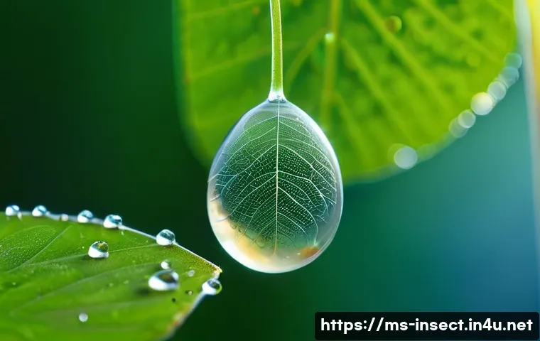 곤충 번식 주기 - **Prompt:** "Macro photograph of tiny, pearl-like butterfly eggs meticulously arranged on the vibran...